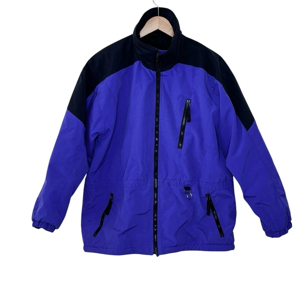 Vintage 90s Obermeyer Ski Coat Jacket Mens Size M Purple Colorblock‎ Maximalist